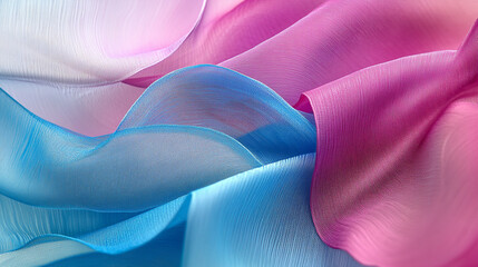 Poster - Colorful silk waves flowing gracefully in soft pastels creating an ethereal ambiance