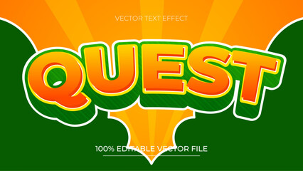 Poster - Editable text effect Quest With Green Leaf Background