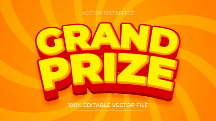Poster - Grand Prize 3D editable text effects Yellow and Red color