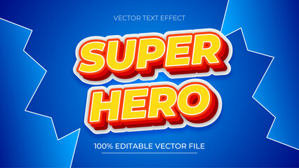 Poster - Super Hero 3D Editable text Effect Style yellow and red colors