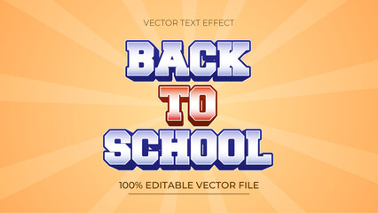 Poster - Editable text effect Back To School With Retro Style