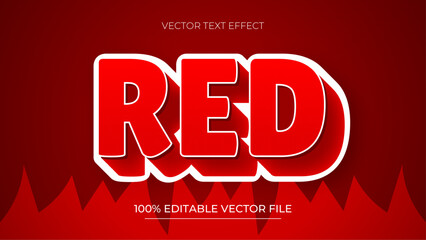 Poster - Red Cartoon 3D Editable Text Effect with Fire Background