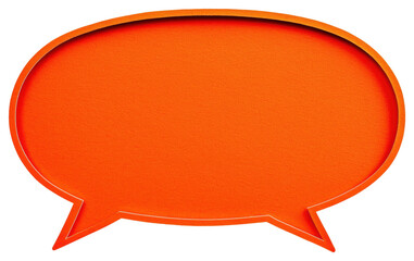 Poster - Orange Speech Bubble Icon for Dialogue or Conversation in Transparent Background