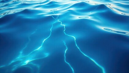 Wall Mural - intricate water patterns, close-up, blue lake's surface structure, cyan, photography