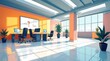 © Cloudy - Open Office Layout Geometric Illustration