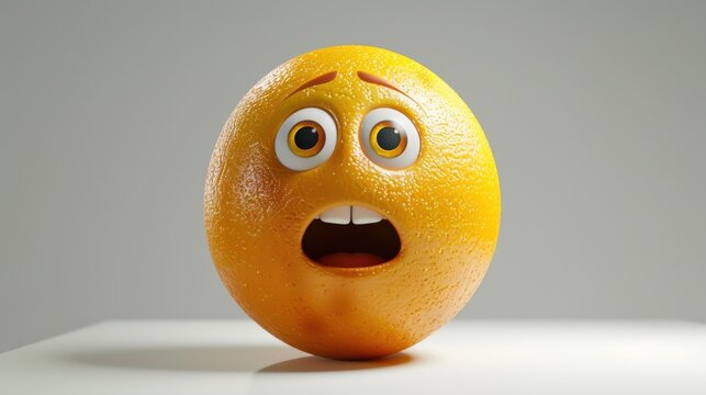 3D realistic emoji from an elevated and diagonal perspective, capturing detailed textures and expressions on a white background