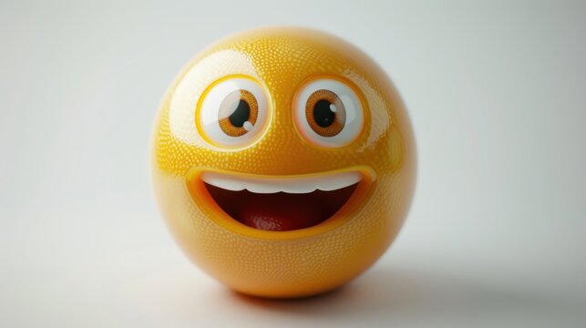 3D realistic emoji from an elevated and diagonal perspective, capturing detailed textures and expressions on a white background