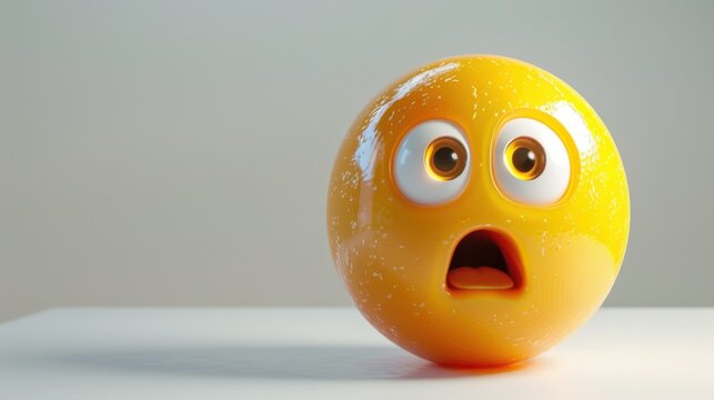 3D realistic emoji from an elevated and diagonal perspective, capturing detailed textures and expressions on a white background