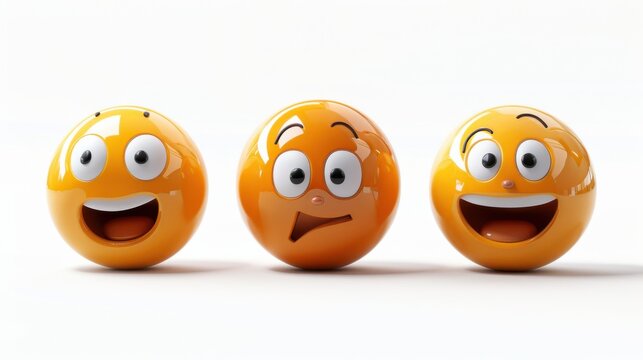 3D realistic emoji from an elevated and diagonal perspective, capturing detailed textures and expressions on a white background