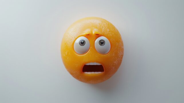 3D realistic emoji from an elevated and diagonal perspective, capturing detailed textures and expressions on a white background