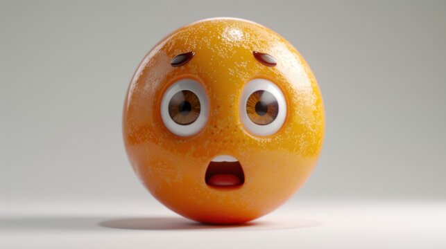 3D realistic emoji from an elevated and diagonal perspective, capturing detailed textures and expressions on a white background