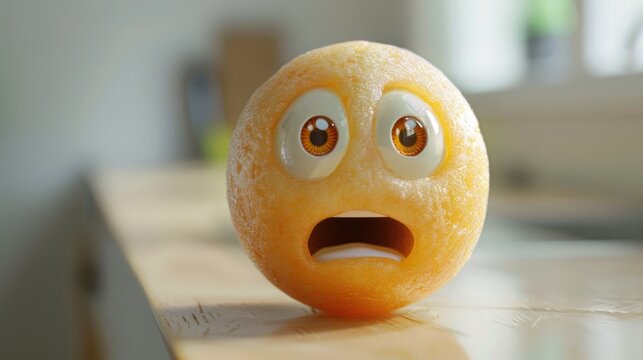 3D realistic emoji from an elevated and diagonal perspective, capturing detailed textures and expressions on a white background