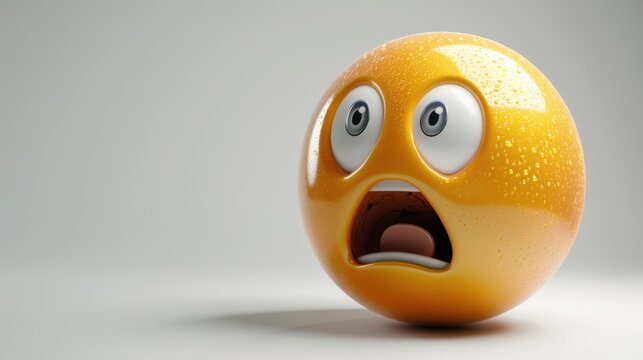3D realistic emoji from an elevated and diagonal perspective, capturing detailed textures and expressions on a white background