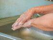 © Яe Life Яe World - Lifestyle Health care. Close-up of the hands of person using alcohol gel, spraying to kill germs and clean their. washing hands with soap, sanitizer to eliminate germs. Body care, cleaning bacteria