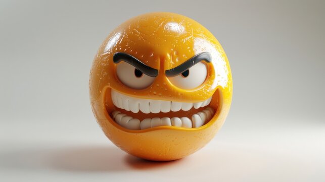 3D realistic emoji from an elevated and diagonal perspective, capturing detailed textures and expressions on a white background