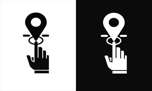 Location Icon, Map pin. Icon for design. Blank, white and black backgrounds, Navigation, location, GPS elements, Modern map markers .Vector illustration .