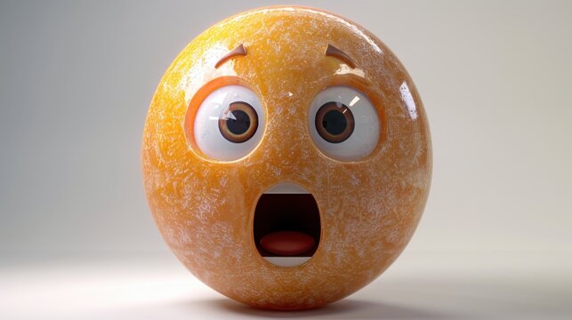 3D realistic emoji from an elevated and diagonal perspective, capturing detailed textures and expressions on a white background