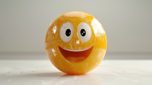 3D realistic emoji from an elevated and diagonal perspective, capturing detailed textures and expressions on a white background