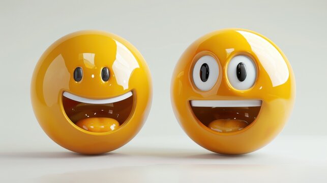 3D realistic emoji from an elevated and diagonal perspective, capturing detailed textures and expressions on a white background