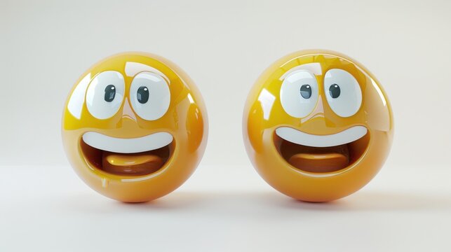 3D realistic emoji from an elevated and diagonal perspective, capturing detailed textures and expressions on a white background