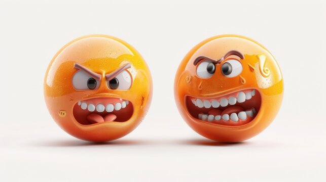 3D realistic emoji from an elevated and diagonal perspective, capturing detailed textures and expressions on a white background