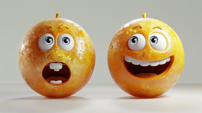 3D realistic emoji from an elevated and diagonal perspective, capturing detailed textures and expressions on a white background