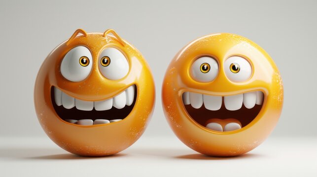 3D realistic emoji from an elevated and diagonal perspective, capturing detailed textures and expressions on a white background