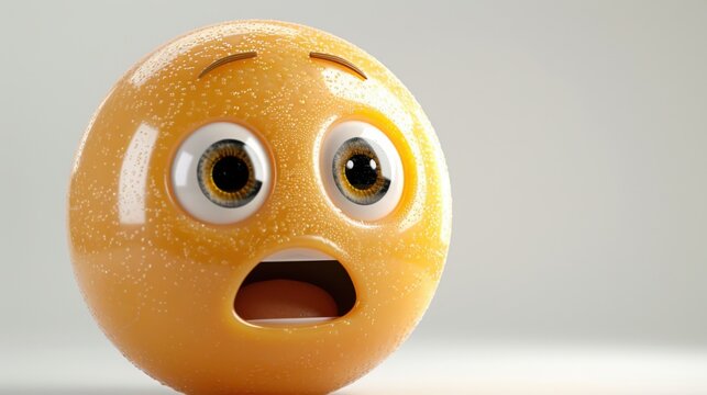 3D realistic emoji from an elevated and diagonal perspective, capturing detailed textures and expressions on a white background