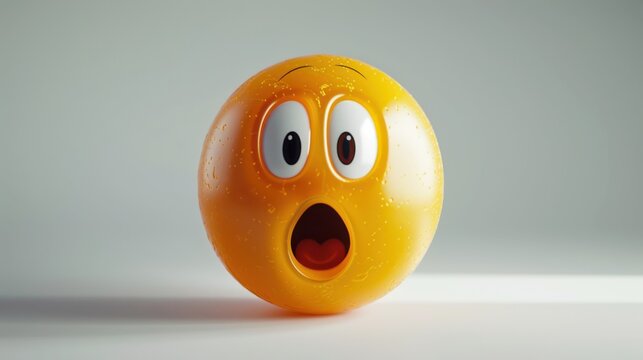 3D realistic emoji from an elevated and diagonal perspective, capturing detailed textures and expressions on a white background