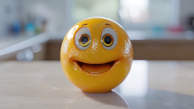 3D realistic emoji from an elevated and diagonal perspective, capturing detailed textures and expressions on a white background