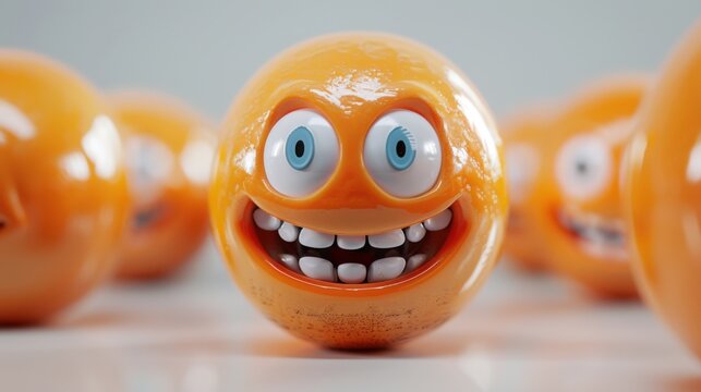 3D realistic emoji from an elevated and diagonal perspective, capturing detailed textures and expressions on a white background