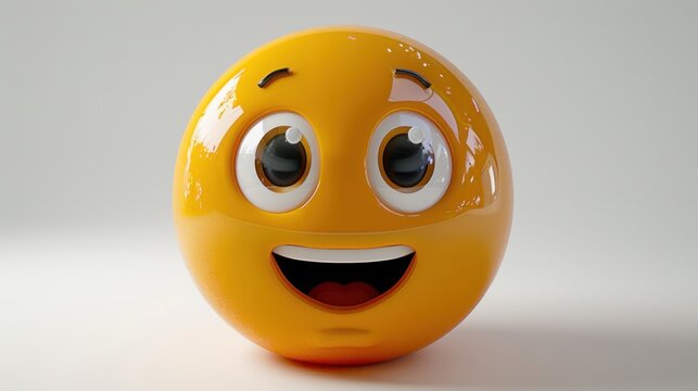 3D realistic emoji from an elevated and diagonal perspective, capturing detailed textures and expressions on a white background