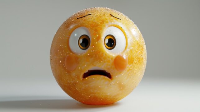 3D realistic emoji from an elevated and diagonal perspective, capturing detailed textures and expressions on a white background
