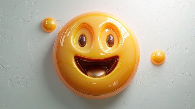 3D realistic emoji from an elevated and diagonal perspective, capturing detailed textures and expressions on a white background