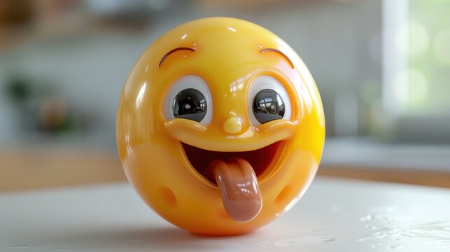 3D realistic emoji from an elevated and diagonal perspective, capturing detailed textures and expressions on a white background