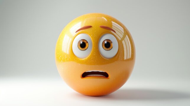 3D realistic emoji from an elevated and diagonal perspective, capturing detailed textures and expressions on a white background