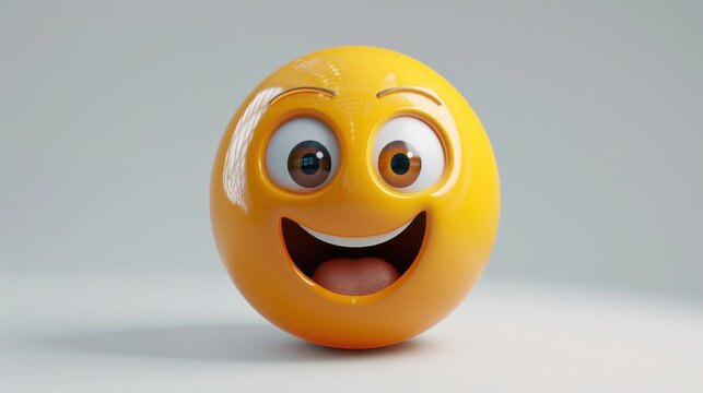 3D realistic emoji from an elevated and diagonal perspective, capturing detailed textures and expressions on a white background