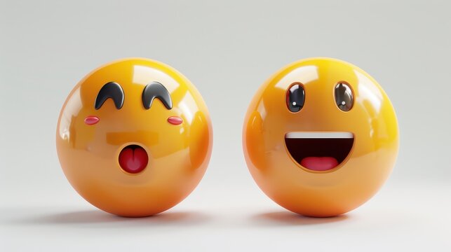 3D realistic emoji from an elevated and diagonal perspective, capturing detailed textures and expressions on a white background