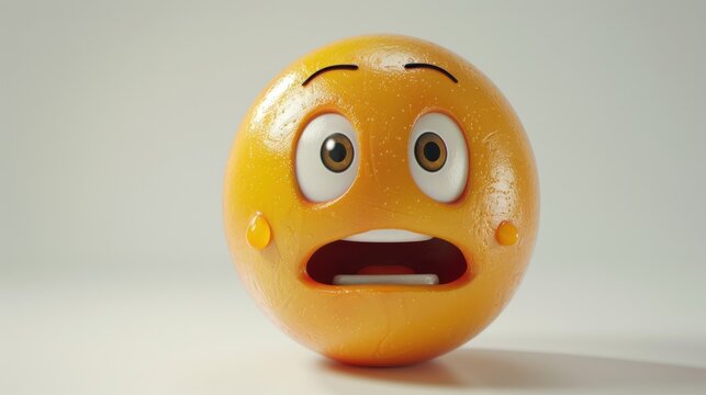 3D realistic emoji from an elevated and diagonal perspective, capturing detailed textures and expressions on a white background