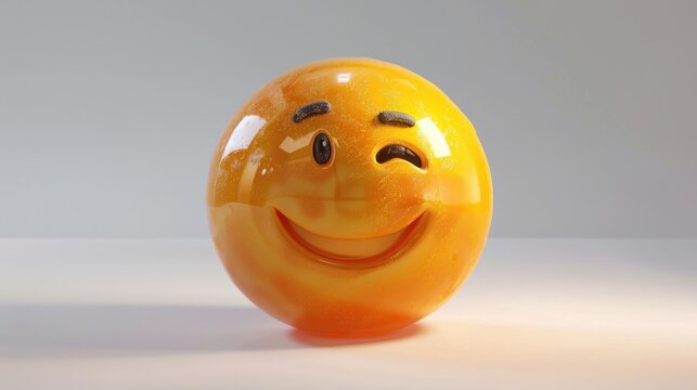 3D realistic emoji from an elevated and diagonal perspective, capturing detailed textures and expressions on a white background