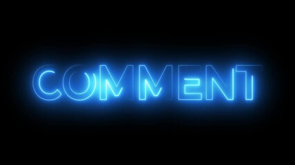 Like comment and share text animation, on black  background. Like, comment ,share text line animated typography video.