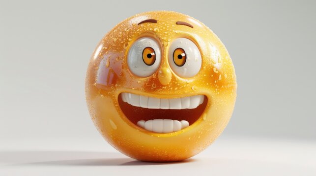 3D realistic emoji from an elevated and diagonal perspective, capturing detailed textures and expressions on a white background