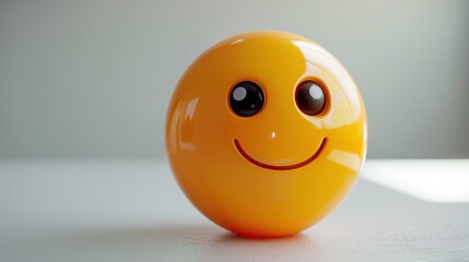 Fototapete - 3D realistic emoji from an elevated and diagonal perspective, capturing detailed textures and expressions on a white background