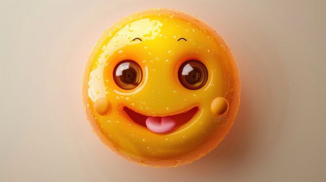 3D realistic emoji from an elevated and diagonal perspective, capturing detailed textures and expressions on a white background
