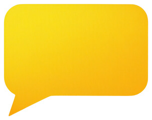 Poster - Textured Golden Yellow Speech Bubble with Smooth Edges and Glossy Sheen Against Transparent Backdrop