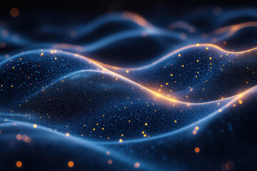 Poster - Swirling waves of light create a mesmerizing display of colors in a dark atmosphere
