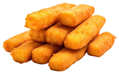 Wall Mural - PNG Fish sticks food white background croquette.