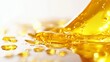 © Pichkan - Flowing Golden Liquid with Bubbles and Reflections on Surface