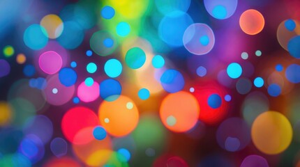 Poster - Colorful abstract bokeh background with vibrant circles of light in various colors suitable for graphic design and artwork Copy Space