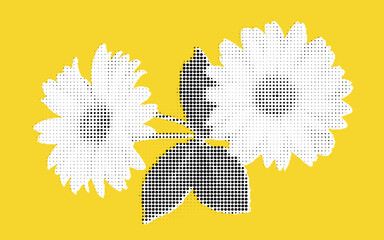 Poster - Stylized Floral Illustration on Yellow Background